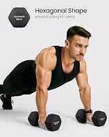 SONGMICS 2x10 kg Neoprene Hex Dumbbells Set Ink Black SYL110B01 view 6