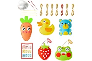 Doll Making Kits, Handmade Doll Sewing Sets, 5 Patterns Sew Fun Animals Kit, Play and Learn Sewing Kit, Beginner Doll Making 