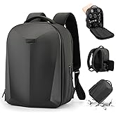 Cwatcun Hardshell Camera Backpack, Professional Camera Bag for Photography, 15.6" Laptop Compartment, Tripod holder, Outdoor Travel Camera Case for Canon Nikon Sony DSLR SLR Mirrorless Camera & Lenses