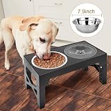 Polegas 3-in-1 Elevated Dog Bowl Stand 5 Heights Slow Feeder Stainless view 6