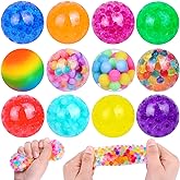 Dulefun Squishy Balls for Adult Stress Relief - 12pc Set with Squeeze Fidget Balls for Party Favors & Gifts