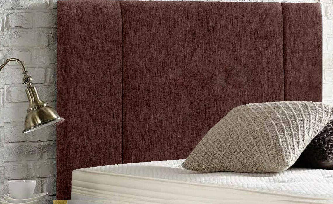 Divan Bed Headboard Portobello Padded Turin fabric with Supplied Struts and Bolts (Chocolate-Brown, Single 3 FEET)
