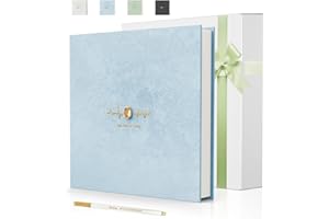 Popotop Wedding Photo Album Self Adhesive Scrapbook Album for 4×6 5×7 8×10 Pictures DIY Scrap Book wedding photo album with Metallic Pen,Photo Book with a Gifts Case, Gemstone