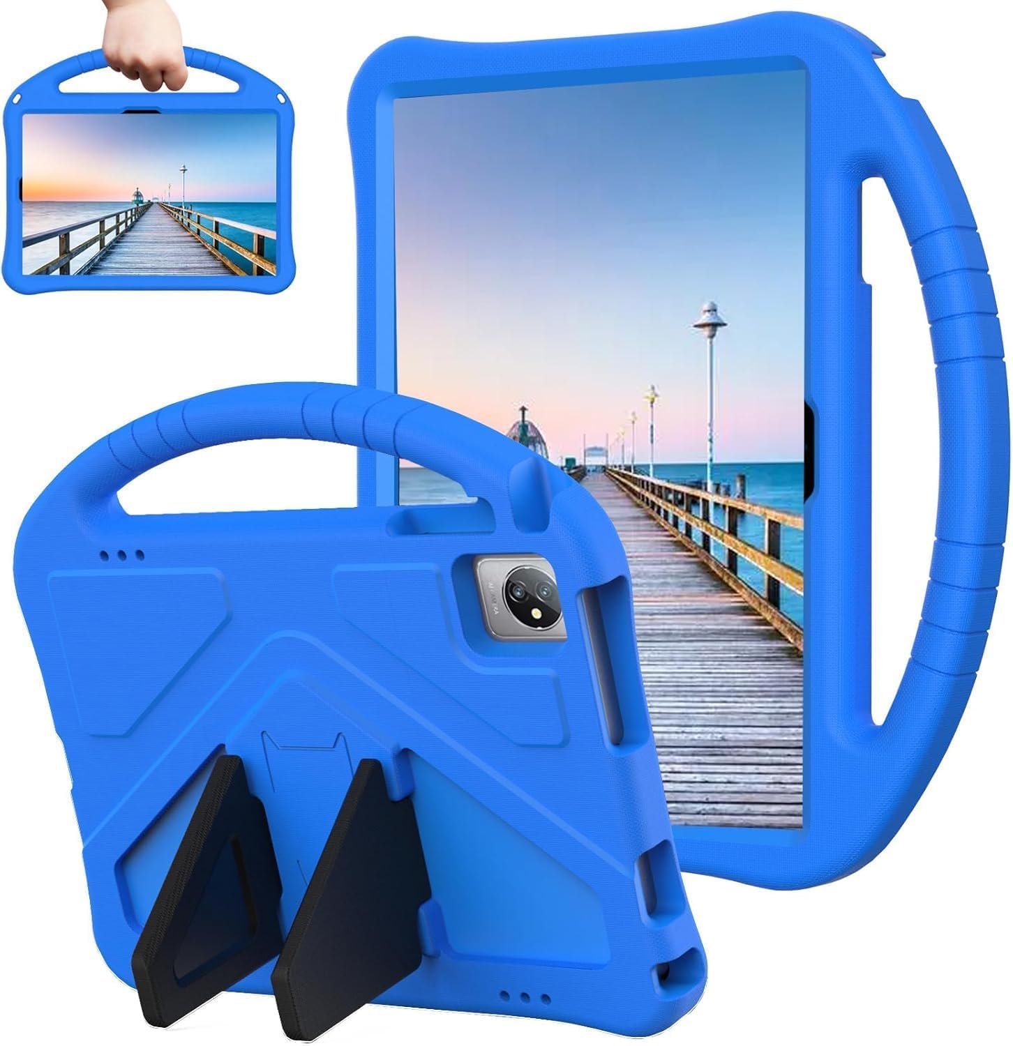 Sfulatdc Kids Tablet Case for Dragon Touch Notepad 102 10 inch,with Handle and Kickstand Lightweight Shockproof Cover Compatible with Blackview Tab 8/7/70 WiFi 10.1" Blue