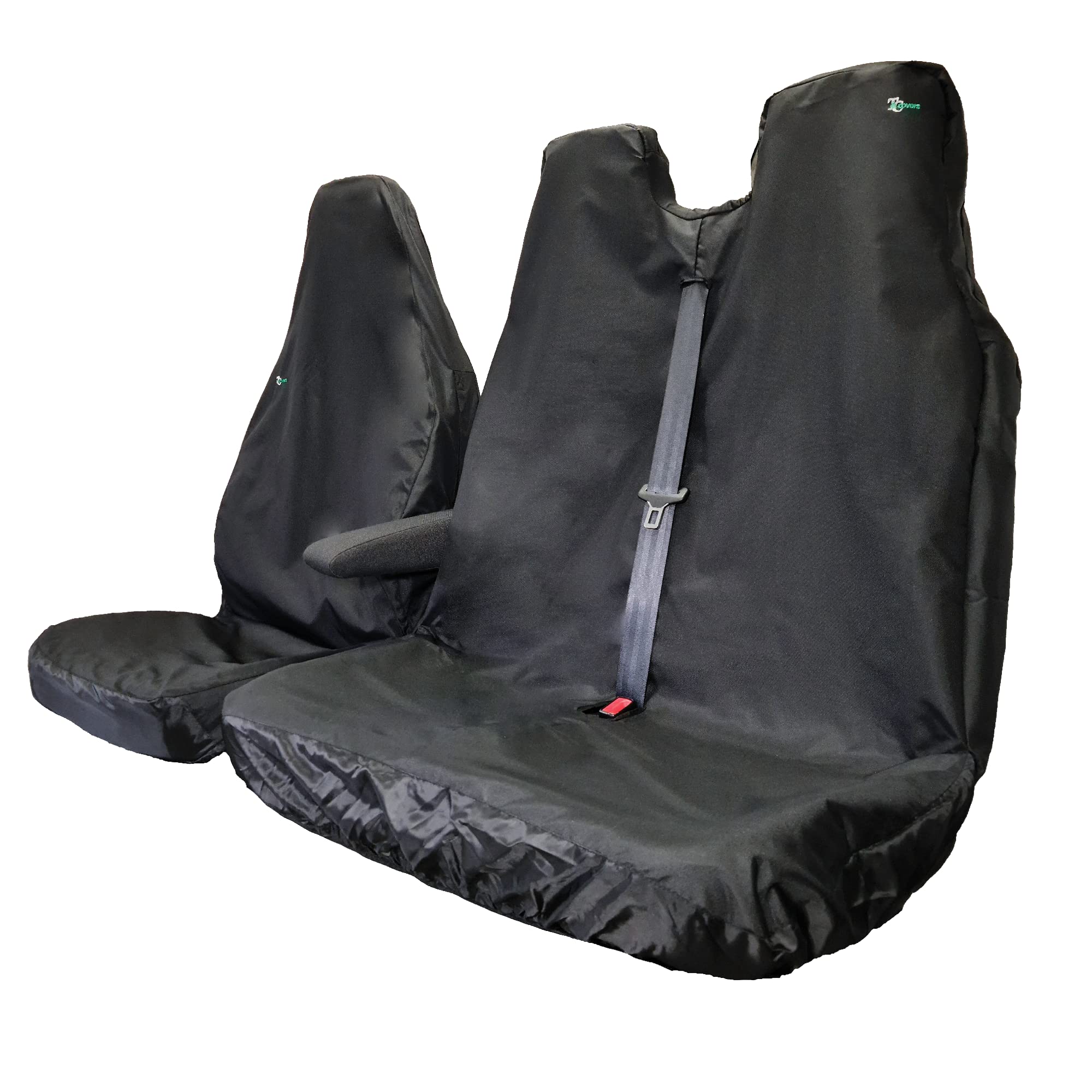 Town and Country Covers Universal Single & Double Waterproof Van Seat Cover Set - Fits Most vans - Heavy Duty & Waterproof - Black
