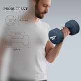 PROIRON Neoprene Dumbbell Weights Pair 1kg-10kg Dark Grey 2 x 7kg view 2
