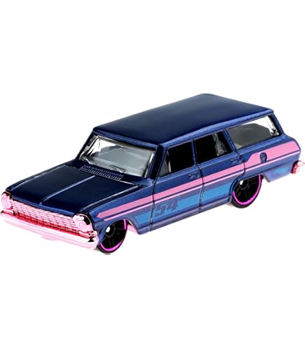 Voiture Miniature Hot Wheels 1/64 - Chevy Nova Wagon 1964 - Édition Mainline 2023 #3/5 - Neuf