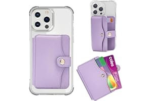 M-Plateau Card Holder, Phone Wallet Stick on with Slim 3M Sticker Match iPhone 14 Pro Case and Most Smartphones (Lavender)