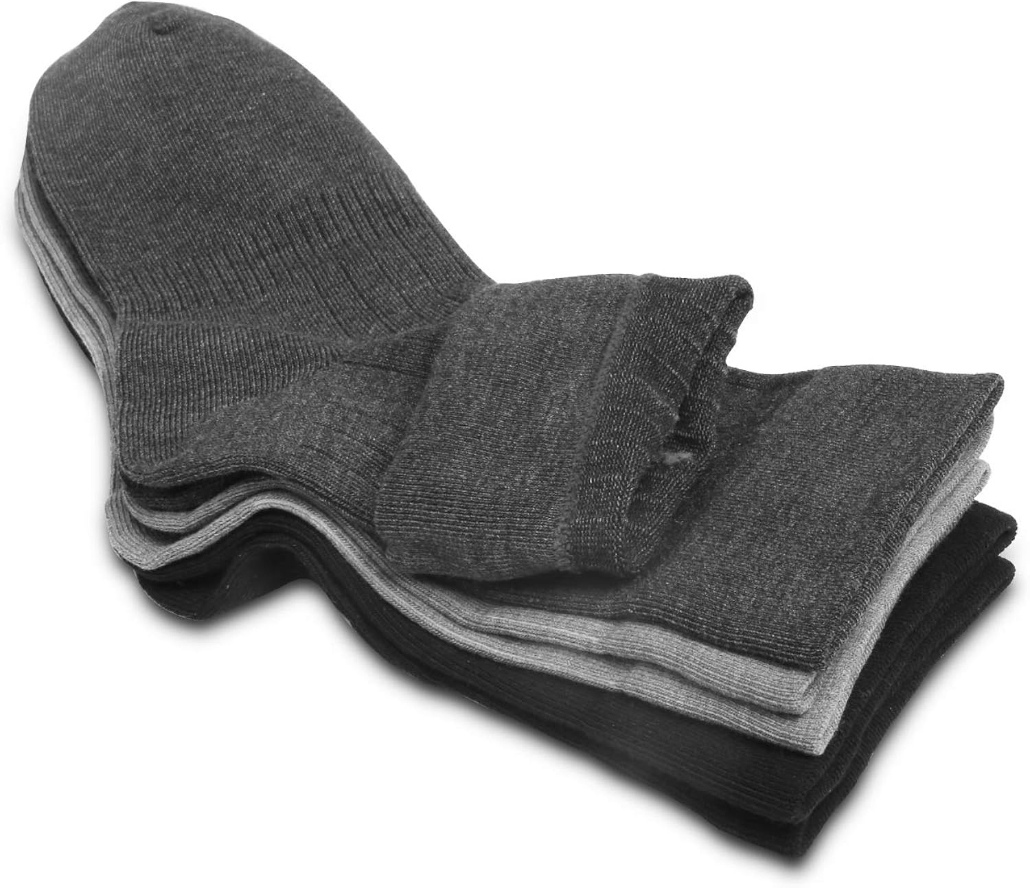 Mens Diabetic Socks Copper(6 Pack) Extra Wide Casual Crew Socks with Gift Box: Clothing