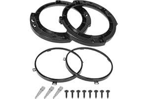 X AUTOHAUX 7 Inch Round Headlight Mounting Retaining Bracket Ring Set with Headlight Metal Ring for Jeep Wrangler JK 2007-2017 Black