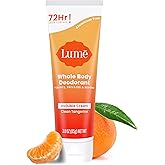 Lume Whole Body Deodorant - Invisible Cream Tube - 72 Hour Odor Control - Aluminum Free, Baking Soda Free, Skin Safe - 3.0 ounce (Clean Tangerine)