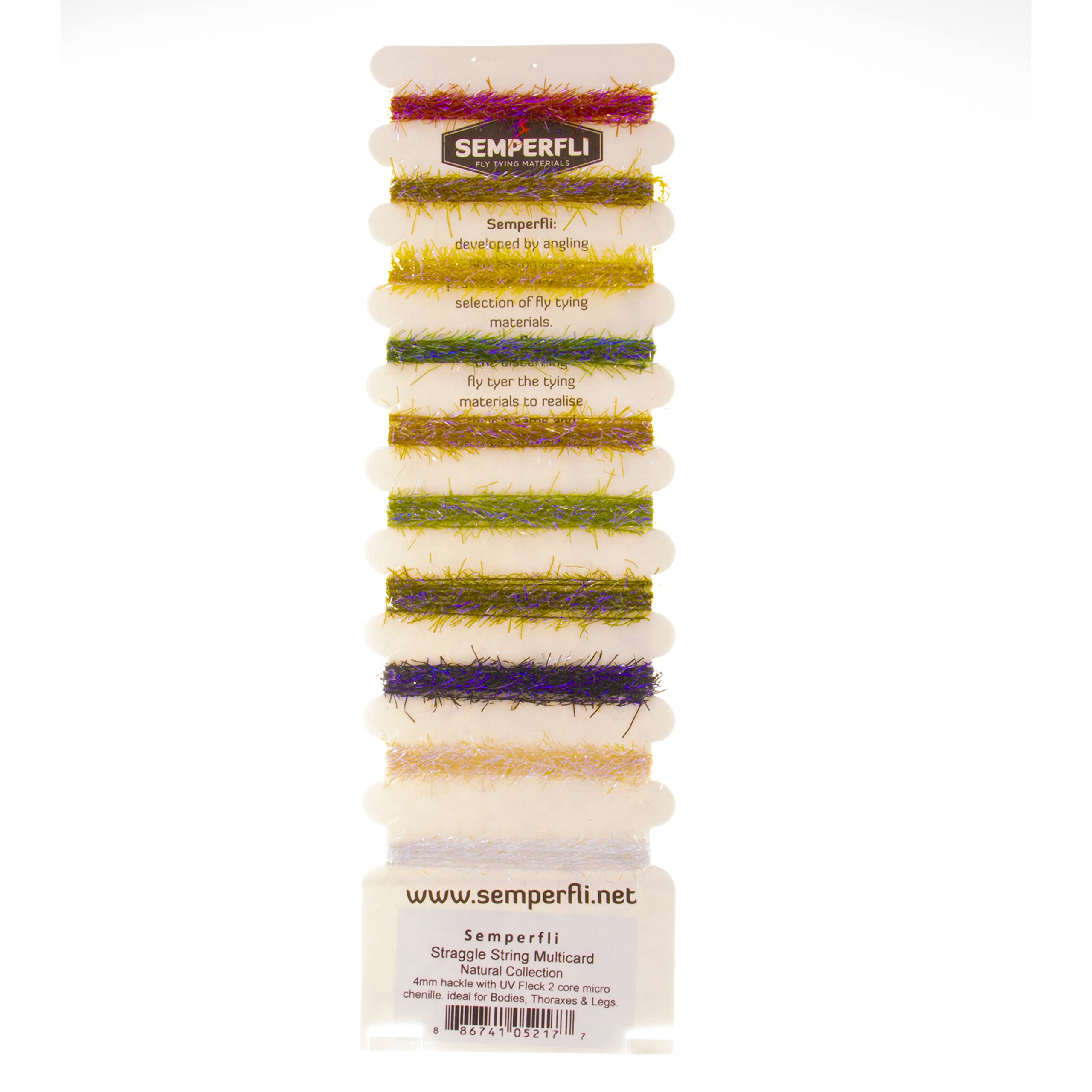 Semperfli Straggle String Multicard Pack - Naturals Collection - Fishing Line - Blue, Green - 30Lb