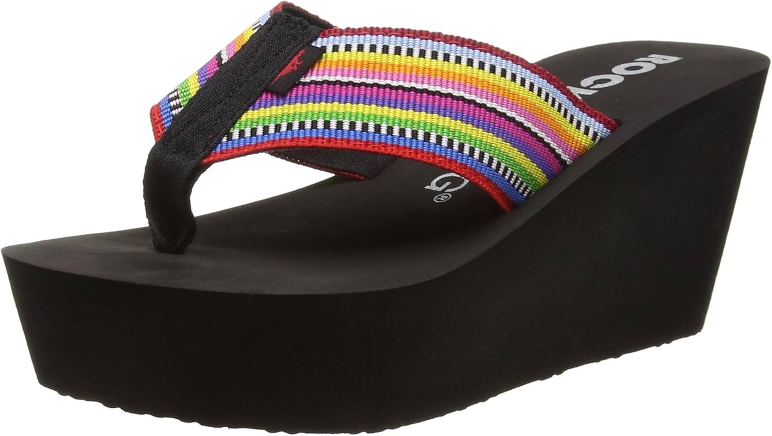 Rocket Dog Women's Diver Wedge Heel Flip Flops, Red Multi Santa Maria
