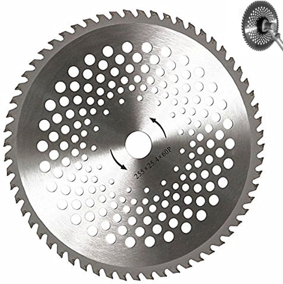 Moonbuy 10-inch 60 Teeth Carbide Circular Saw Blade Strimmer/Brushcutter Blade 25.4mm Bore
