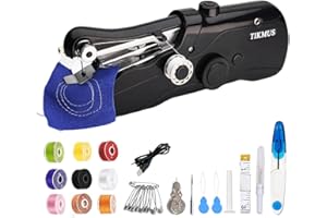 TIKMUS Handheld Sewing Machine, Mini Sewing Machine for Adults Quick Stitching, Portable Sewing Machine with Sewing Supplies Suitable for Clothes, Jeans, DIY, Home, Travel (Black)