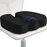 TushGuard Seat Cushion for Office Chair Memory Foam Non-Slip Desk Seat Cushion Back, Coccyx, Sciatica, Tailbone Pain Relief Butt Pillow for Office Chair, Car, Wheelchair, Black