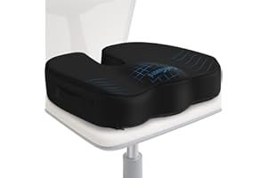 TushGuard Seat Cushion for Office Chair Memory Foam Non-Slip Desk Seat Cushion Back, Coccyx, Sciatica, Tailbone Pain Relief Butt Pillow for Office Chair, Car, Wheelchair, Black