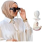 para life Snap Hijab for Women, Breathable Instant Hijabs|Standard Size Stretchable Cotton Sandy|Jersey Undercap