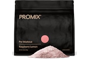 PROMIX NUTRITION Promix Pre-Workout Powder, Raspberry Lemon - Maximize Focus & Performance - Helps Muscle Gain, Endurance & Enhanced Energy - Vitamin B12, Caffeine, Beta-Alanine & L-Tyrsosine - Gluten & Dairy-Free