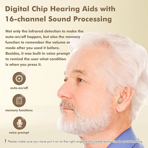 AUYEESNC OTC HEARING AIDS FOR SENIORS RECHARGEABLE HEARING AMPLIFIERS WITH NOISE CANCELLING FOR MILD TO MODERATE HEARING LOSS, IN EAR NEARLY INVISIBLE, AUTO ON/OFF, MEMORY FUNCTIONS, PORTABLE CHARGING CASE, LED DISPLAY ELDERLY-FRIENDLY