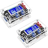 DROK DC Adjustable Buck Converter 2pcs, 24v to 12v Step Down Converter Voltage Regulator 6V-32V to 1.5-32V 5V 5A LCD Power Supply Volt Reducer Step Down Transformer with USB Port and Protective Case