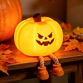Luditek Pumpkin Night Light, Cute LED Lamp, Silicone 3 Level Dimmable Nursery Nightlight for Kids, Silicone Rechargeable Bedside Touch Lamp, Funny Office Desk Halloween Decor for Woman and Kids