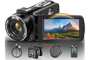 OLESIT 2.7K Camcorder Video Camera Full HD 48MP Camcorder for YouTube 3.0 Inch IPS Screen Vlogging Camera 16X Digital Video Camera Recorder with Remote Control, Lens Cap and 2 Batteries