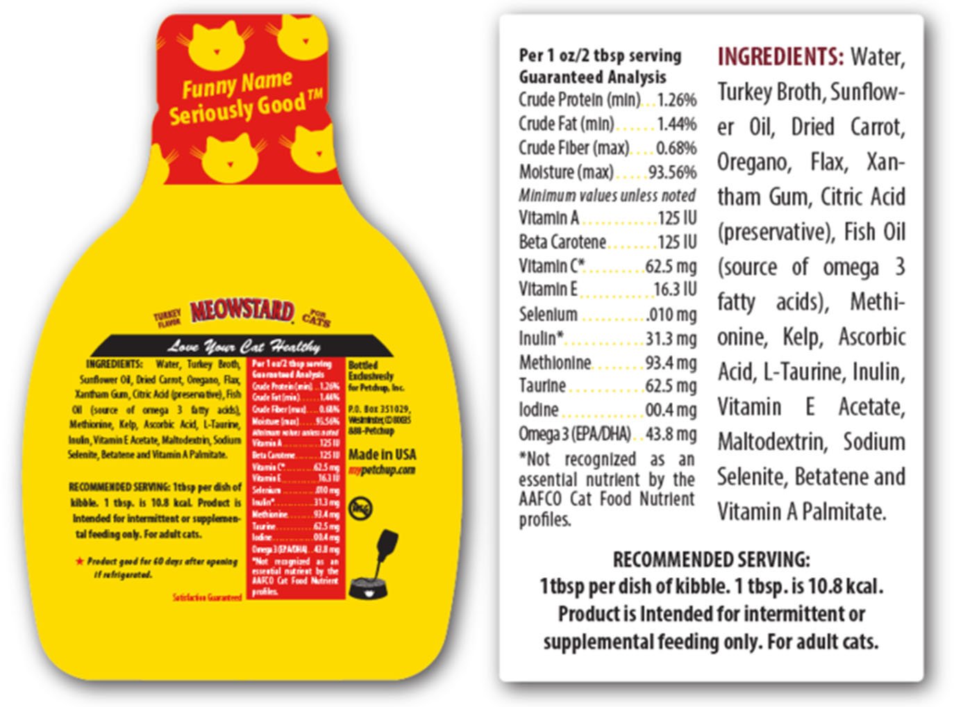 Petchup Nutritional Dry Cat Food Gravy. Holistic Cat Food Toppers for