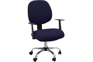 BIETYONE Office Chair Cover Thickened Jacquard Stretchable Computer Office Chair Covers,Retractable Office Gaming Chair Cover Protective,Dustproof Pet Scratch Resistant Office Desk Chair Cover,Navy Blue