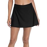 beautyin Women's Solid Swim Skirt Build-in Brief Tummy Control Tankini Bottoms