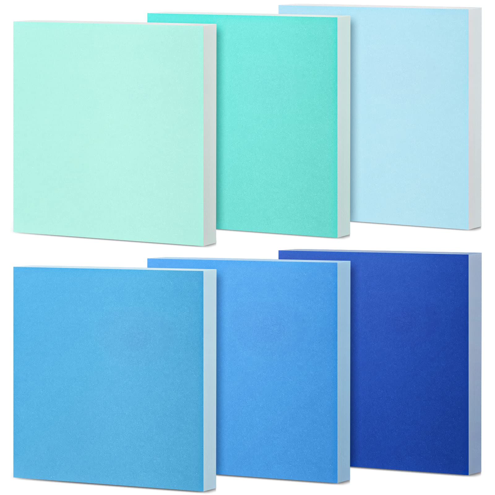 Photo 1 of Sticky Notes 3 x 3 Inch Coastal Colors Self Stick Pads Blue Color Notepads Easy to Post for Home, Office, Notebook,100 Sheets/pad(6 Packs)