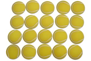 Novel Merk Tennis Sports Ball Vinyl Stickers - 2” Round Individual Decals for Laptop, Water Bottle, Phone, Party Favors, & Decor - Adheres to Clean Surfaces Waterproof & Repositionable (20)