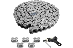 Belleone 428H Heavy Duty Drive Chain - 132 Links with Chain Breaker, Suits 50-125cc ATV, Dirt, Mini, Scooter, Pit and Go Kart Bikes - Includes 5 Master Links