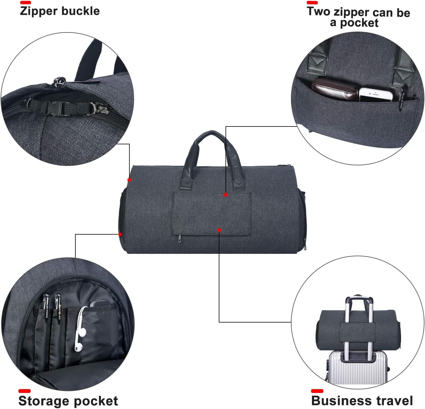 Bolsa Portatrajes Funda de Viaje para Traje Bolso Porta Trajes Ropa