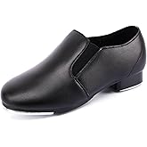 Linodes Unisex-Child Double Elastics Slip on Tap Shoe for Girls and Boys Tap Flat