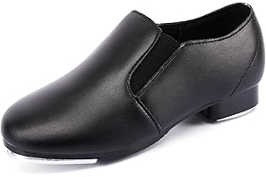 Linodes Unisex-Child Double Elastics Slip on Tap Shoe for Girls and Boys Tap Flat