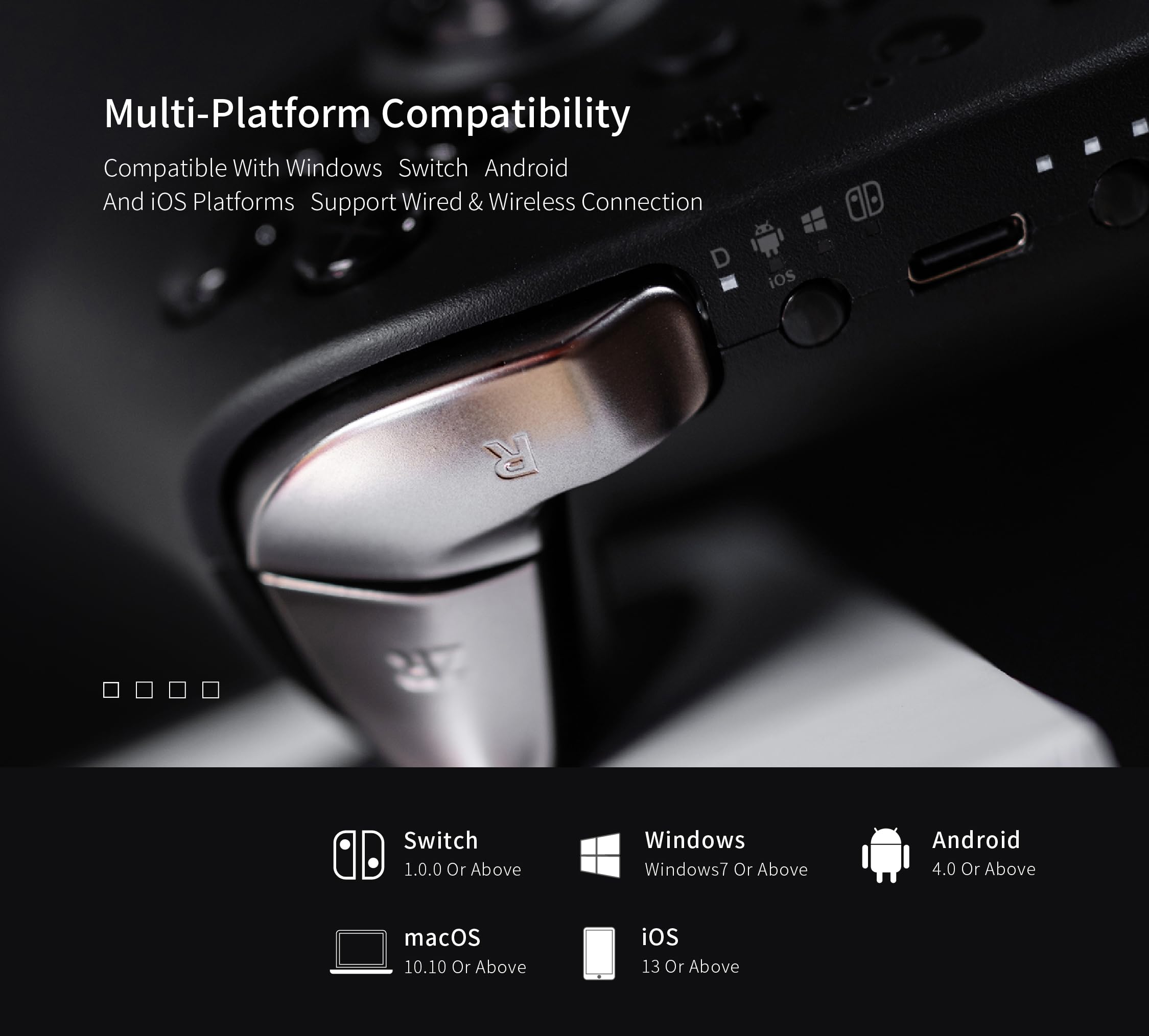 GuliKit KK2 T Wireless Switch Game Controller, Anti-Drift TMR Magnetic Joystick Controllers for PC/Windows/Switch/Switch 2, PC Turbo Controller Six-axis Gyro, APG, Protective Case(No Back Button)