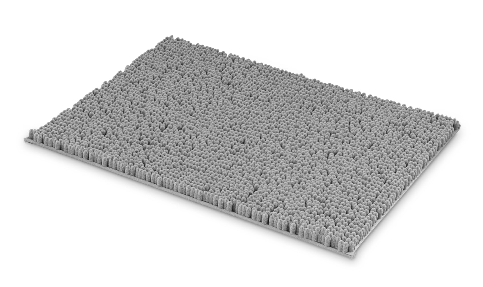 MEGAROOM Non Slip Chenille Bath Mat - Absorbent Bathroom Mat - Extra Soft Bath Mat for Bathroom - Non Slip Anti Mould with 50 x 80 cm, Machine Washable, Light Grey