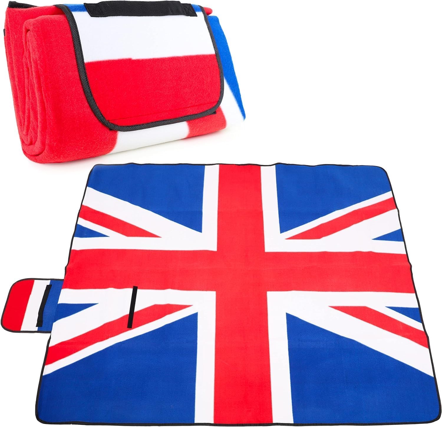 Toyland® Waterproof Union Jack Fleece Picnic Blanket - 150cm x 130cm - VE DAY British Celebrations