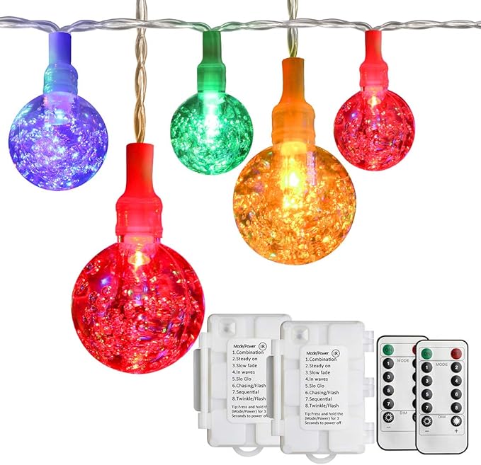 Koopower 2 Pack 18ft String Lights Outdoor 30 LED Battery Operated