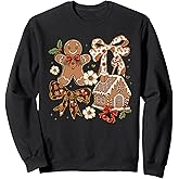 Christmas Gingerbread House Coquette Bow Xmas Girls Women Sweatshirt