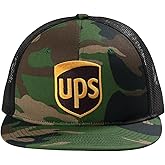 Camo Flat Bill Back Black United Parcel Service Official Style Color Embroidered Patch Front Snapback Baseball Cap Hat