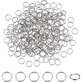 PH PandaHall 270 Pcs 304 Stainless Steel Split Rings 7mm Double Loop Jump Ring 23-Gauge Close but Unsoldered Jewelry Connector Ring for Bracelet Necklaces Jewelry DIY Crafts Making