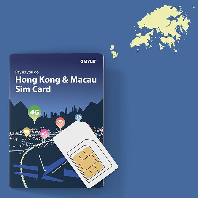 Hong Kong and Macau Prepaid SIM Card 5GB / 14 Days, GMYLE 4G LTE/3G
