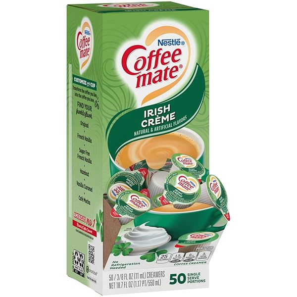 COFFEE-MATE IRISH CREME LIQUID CREAMER 50 SINGLE SERVE 3/8 FL OZ