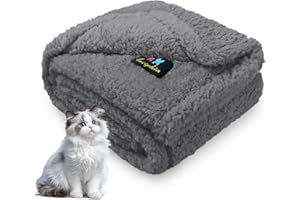 Luciphia Waterproof Pet Blanket for Medium Large Dogs Soft Cat Sherpa Calming Thick Cover Leakproof Cozy Puppy Sofa Bed Car Couch Protector(Grey,30x20 inches)