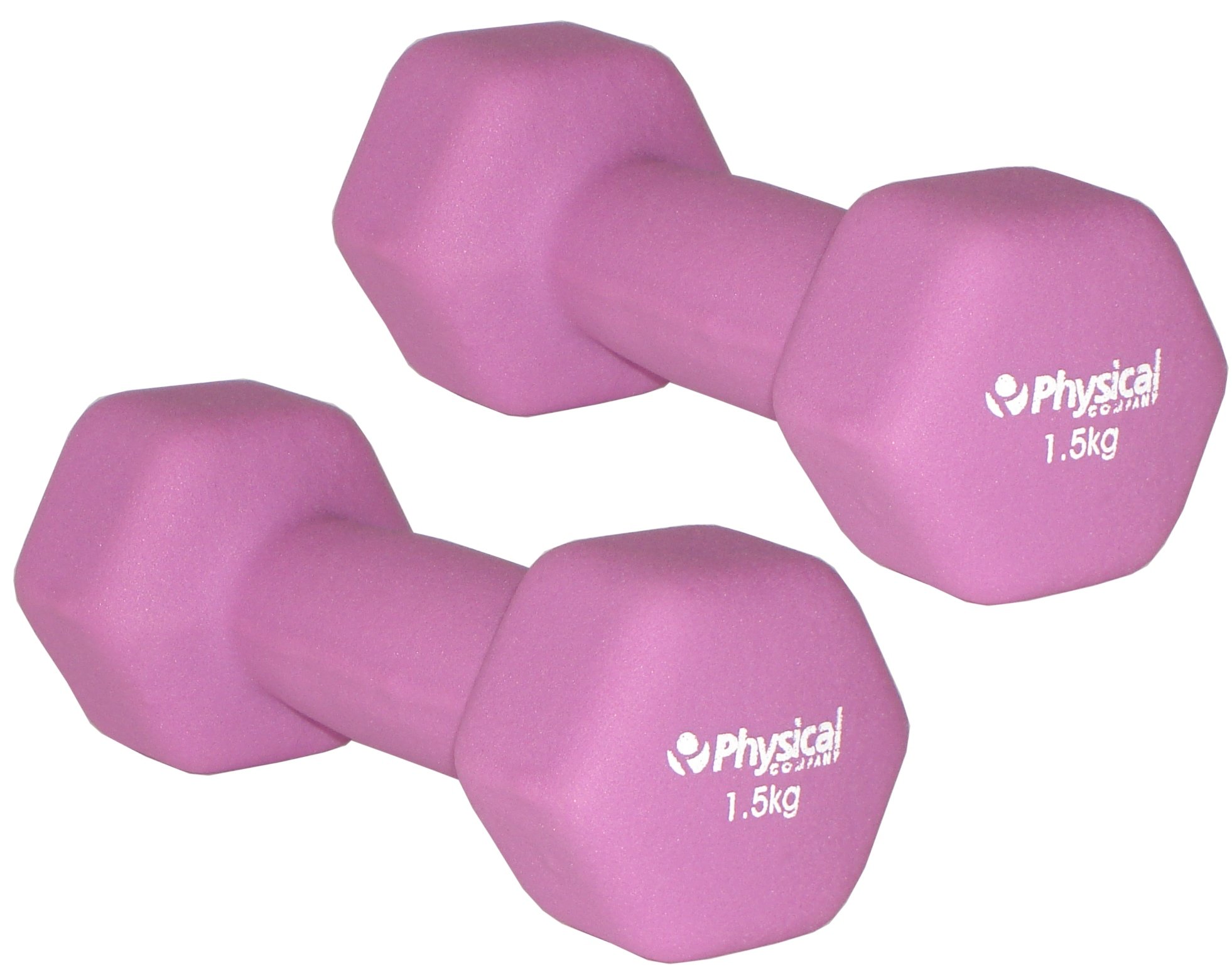 Physical 2 x 1.5kg Neo Hex Dumbbells - Grey - Weights for Body Toning, Cardio and Strength Training …
