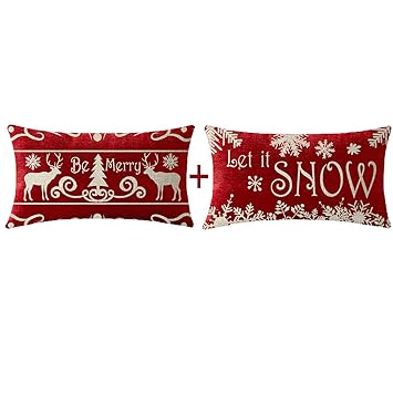 Set of 2 deer christmas pillows