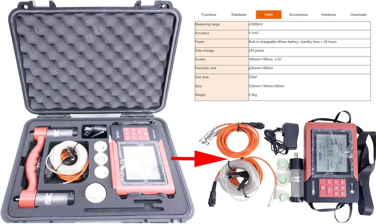 VTSYIQI ZBLC310A Rust Detection Rebar Corrosion Detector Scanner