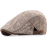 Taidor Men's Cotton Newsboy Hats Flat Ivy Gatsby Cap Irish Cabbie Ivy Driving Hunting Hat